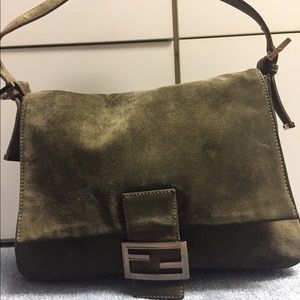 fendi green suede bag